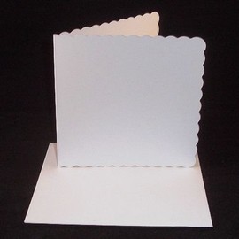 10 x 7"x7" White Scalloped Card Blanks With White Envelopes