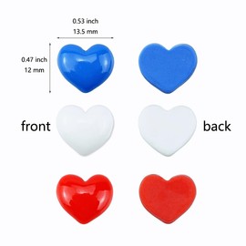 FAZHBARY 105 PCS Heart Resin Flatback Red White Blue Plastic Mini Heart Shape Charms Bulk Resin Embellishments for Crafts Accessories
