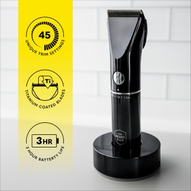 P L-RA Beard Trimmer for Men Electric Cordless Rechargeable Professional Barber Trimmer, 8oz - Sharp Clean Cuts, 8 Color Coded Guides for 45 Unique Flawless Trimming Lengths