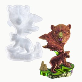 XYQHOAC Large Bear Silicone Mold Wall Hanging Resin Mold 3D Animal Molds Brown Bear Mold for Epoxy Resin Casting DIY Wall Hanging Door Art Craft Table Home Decoration (Bear Mold)