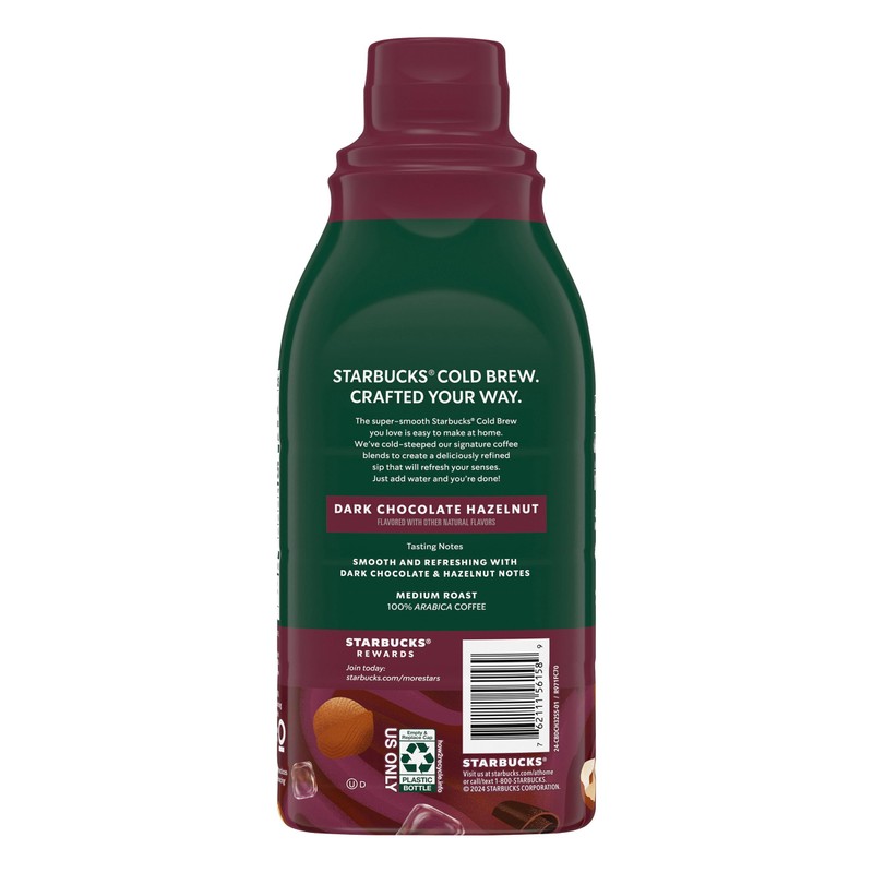 Starbucks Cold Brew Coffee Concentrate, Dark Chocolate Hazelnut Flavored Iced