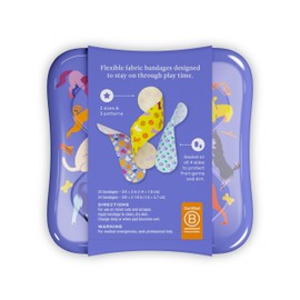Welly Bandages | Adhesive Flexible Fabric Bravery Badges | Assorted Shapes for Minor Cuts, Scrapes, and Wounds | Colorful and Fun First Aid Tin | Dogs Patterns - 48 Count