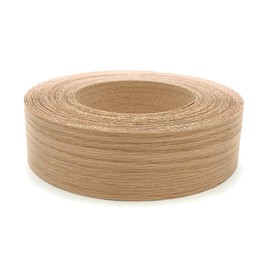 Edge Supply Red Oak 1 1/2" X 50' Roll Preglued, Wood Veneer Edge Banding, Flexible Wood Tape, Easy Application Iron On with Hot Melt Adhesive. Smooth Sanded Finish Veneer Edging. Made in USA.