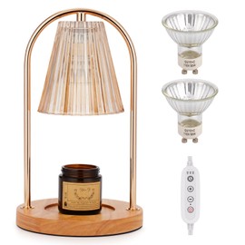 DONGULI Candle Warmer Lamp with 2 Bulbs,Electric Candle Warmer with Timer,Dimmable Candle Light Melter, Compatible with Small and Large Candles, Aromatic Candle Holders for Bedroom Home Decor
