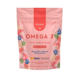 Vitatú | Omega 3 Aceite de Pescado, 1200 mg EPA + DHA, 90 cápsulas blandas, Patente EPAX, Origen Noruego, Suplemento Alimenticio, Omega 3 sin olor