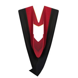 Cappe Diem Master Graduation Deluxe Hood (Nursing, Social Work, Theology, MBA, M.Ed, M.Sc.) Apricot Salmon Peacock (Red-Red/White)