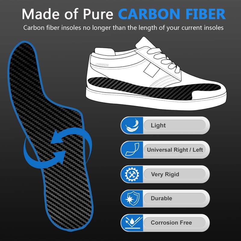 Morton´s Extension Orthotic,Recovery Carbon Fiber Insole, 1Piece, Very Rigid Foot