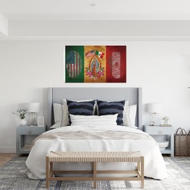 Bolcagob Mexican American Flag 3x5FT Mexico Flag Banner for Outdoor Room Decorations Double Sewing Edges and 2 Shiny Brass Grommets 100% Polyester (3x5FT)