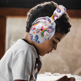 PROTEAR Children's Ear Muffs, Hearing Protection, Child Adjustable Noise Protection Headphones for Concert with SNR 28 dB Hearing Protection (Pink, Unicorn)