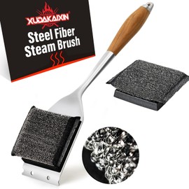 XUDAKAIXIN Bristle-Free Grill Brush with Replacement Head. Ultra Safe & Efficient Cleaner for Cast Iron and Stainless Steel Outdoor Grills.Gifts for Men/Dad