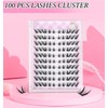 Manga Lash Clusters, 100Pcs Self-Adhesive Fairy Eyelash Clusters 7-10MM, Wispy
