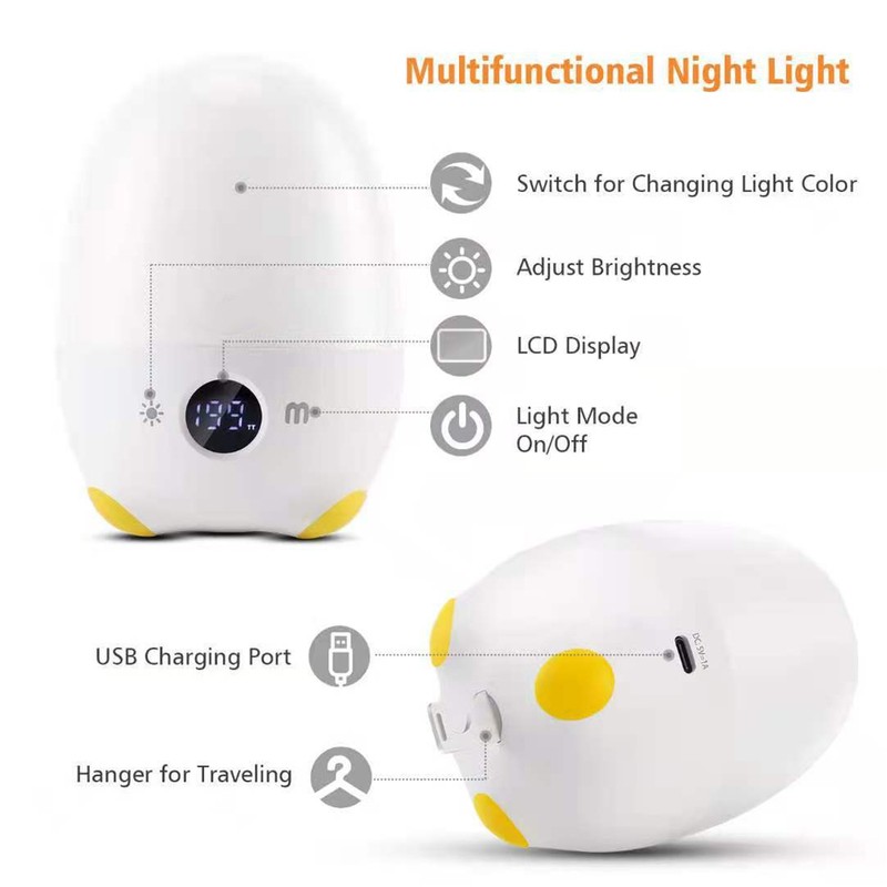 Touch Night Light Dimmable RGB Breathing Rechargeable Timer Bedside Table
