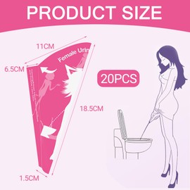 THXFUNAREA Pack of 20 Urinella for Women, Travel Urinal Women Standing, Paper PIPI Funnel for Women, Portable Peeing Aid for Women, Hiking, Car, Outdoor Activities and Camping Accessories