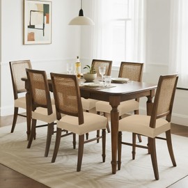 JQinHome Waterproof Dining Chair Seat Covers Set of 8 | Soft Removable Washable Chair Covers for Dining Room,Rear Gap Hook-and-Loop| Elastic Non-Slip, Full Rear Coverage | Khaki