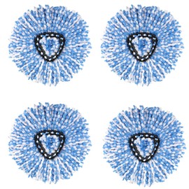 WANGCL 4 Pack Spin Mop Replacement Head for O-Cedar EasyWring RinseClean Microfiber Spin Mop Replacement Head for 2 Tanks System（ Blue