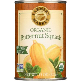 Farmer's Market Organic Canned Butternut Squash Puree, 15 Ounce (Pack of 2)
