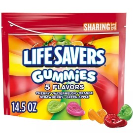 LIFE SAVER LIVER SAVER 5 FLAVOUR FUMMY CANDY SHARING SIZE 14.5oz = PACK OF 3