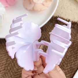 3" Flower Shape Hair Claw Clip Vivid Floral Non-Slip Hair Accessories for Thin Hair Women Girls, Purple