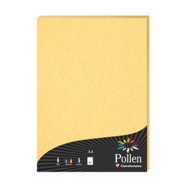 Clairefontaine 120011C Pack of 50 Sheets of Writing Paper Pollen, DIN A4, 21 x 29.7 cm, 120 g, Marble Paper, Premium Quality, Ideal for Correspondence and Invitations, Chamois, 1 Pack