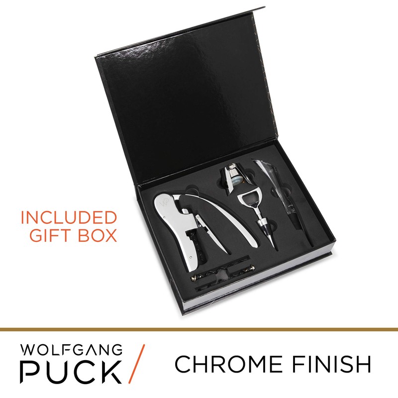 Wolfgang Puck 6-Piece Wine Tool Set with Wine Opener, Aerator,