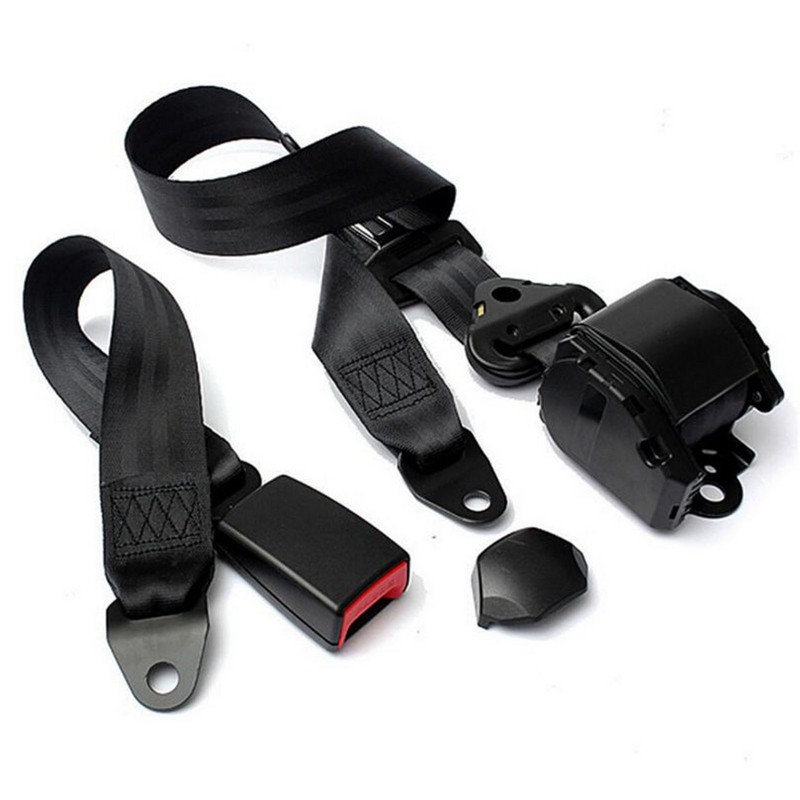 3 Point Car Seat Belt Polyester Steel ABS Auto Scaling
