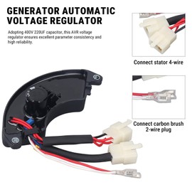 Generator Automatic Voltage Regulator，3 Phase8 Wire ABS Shell 7KW Generator AVR,400V 220UF Capacitor Compatible with 7KW Generators for Module Replacement Part, Voltage Regulators
