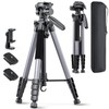 CAMBOFOTO 74"-Camera-Tripod, Professional Aluminum Tripod/Leg Stand Mirrorless Camera/DSLR/Cell Phone/Camcorder/GoPro, with