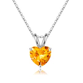 TINGN 925 Sterling Silver Heart Birthstone Necklace for Women, 12 Months Birthstone Emerald Heart Pendant Chain Birthday Christmas Jewellery Gift for Women Mother Girls