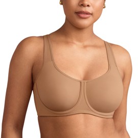 DELIMIRA Women's Confishape Full Coverage Bra Plus Size T Shirt Supportive Underwire Unlined Comfortable Bras Gravel Beige - Unlined 40D