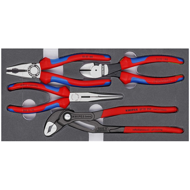 00 20 01 V15 Pliers Set"Basic" 4Piece in Red/Blue