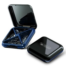 Tägliche Pillendose, 4 Fächer, Pillendose, Mini-Tablettendose für Medikamente und Vitamine für den täglichen Gebrauch (schwarz)