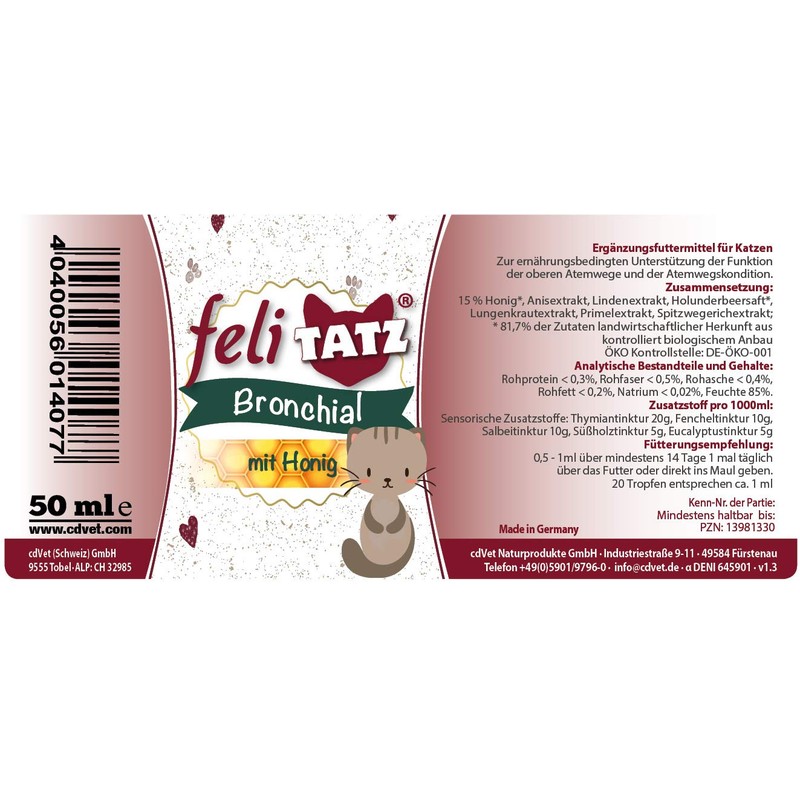 cdVet Naturprodukte FeliTATZ Bronchial 50 ml