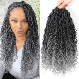 Alicoco Goddess Locs Crochet Hair 18 Inch 8 Packs Faux Locs Crochet Hair For Women Boho Soft Locs Pre-looped River Crochet Locs With Curly Ends (18 Inch (Pack of 8), TGery)