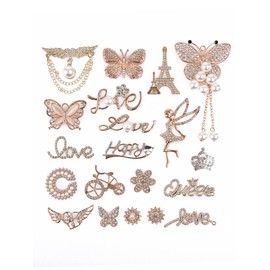 Bling Jewelry Shoes Charms Enamel Diamond Shoe Decoration with Chains Accessories for Girls Women ENAM002-gold-22pcs