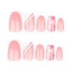 Square Press on Nails Whhite French Tip Fake Nails Medium