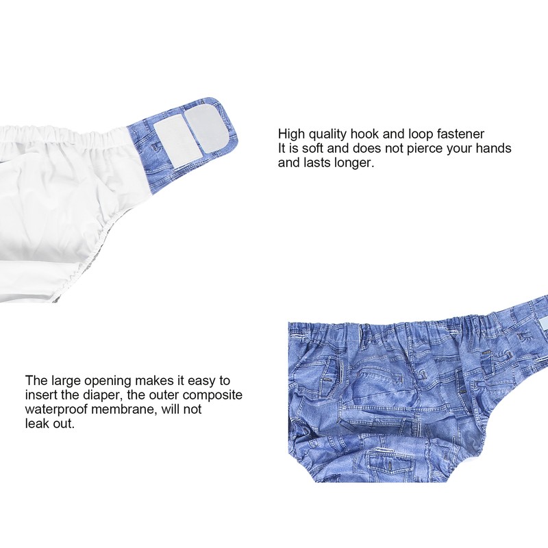 Adult Diaper Adjustable Washable Elderly Diaper Reusable Incontinence Nappy PantsA09