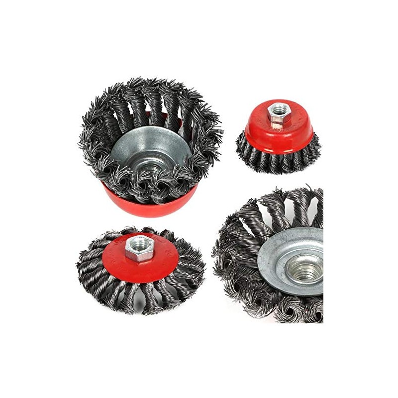 4pcs Twist Knot Wire Brush Set Kit, Fit for 115mm