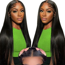 Ice Pear Wear and Go Glueless Wigs Human Hair Pre Plucked Pre Cut for Beginners 6x4 Straight Lace Closure Wigs Human Hair 180% Density No Glue HD Lace Frontal Wigs Human Hair for Black Women 30 Inch