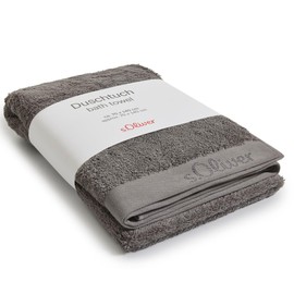 s.Oliver Bath Towel 70 x 140 cm - 100% Cotton, 600 g/m², Soft & Absorbent, Bath Towel Grey