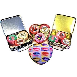 Candy Kisses 3pc Natural Lip Balms in Novelty Tin (Leopard Suitcase)
