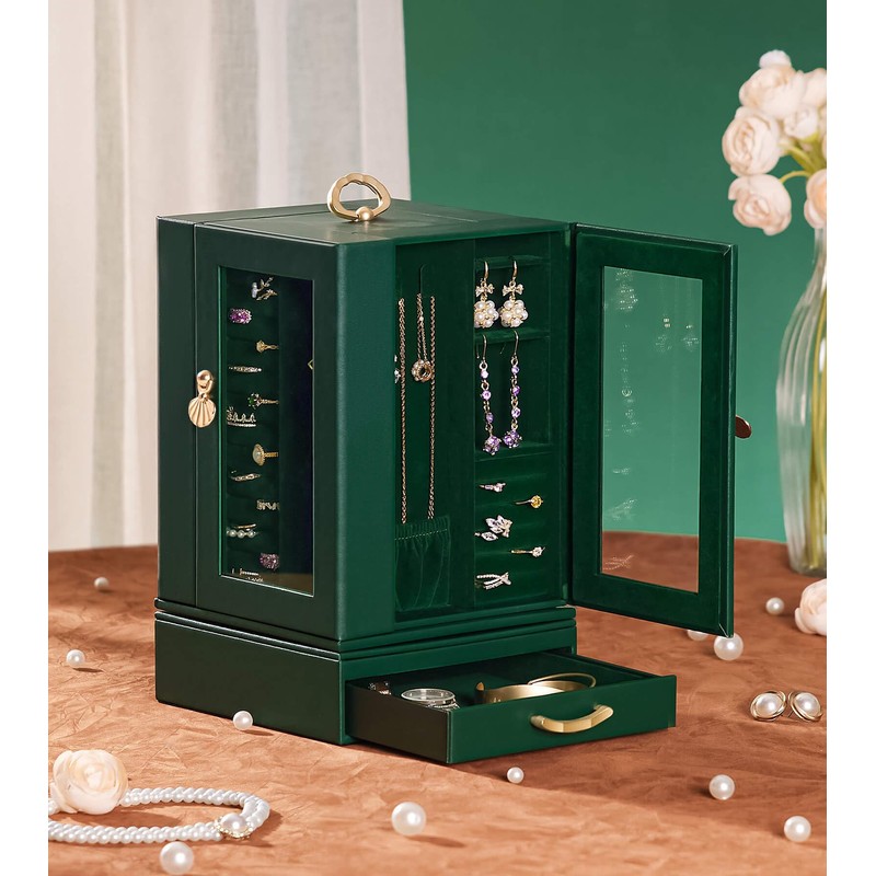 Enthralite Jewelry Box large for Dresser: Women Necklace Ring Storage