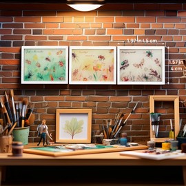 Set of 3 Miniature Framed Wall Art, 1:12 Scale Dollhouse Pictures, Modern Botanical or Rustic Nature Themes, Elegant Decor for Roombox, Diorama Living Room & Study (Pastoral Insect)