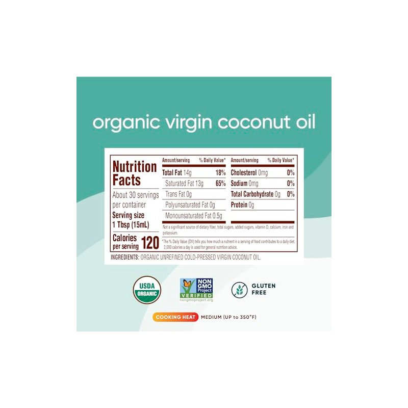 Pack of 2 x Nutiva Extra Virgin Coconut Oil Organic