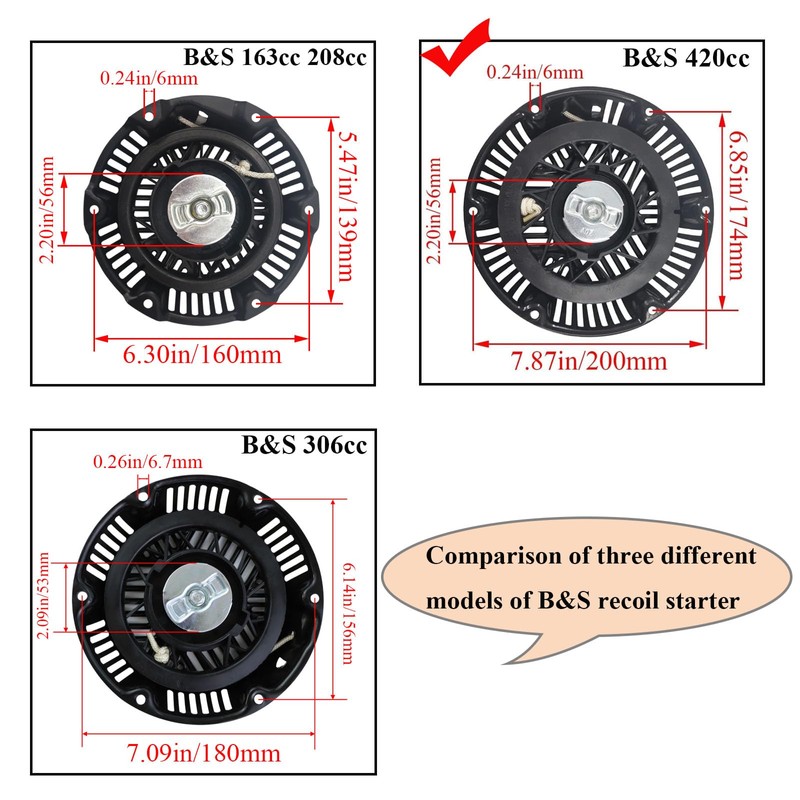 WOTIAN Recoil Starter 797747 Compatible with B&S Pull Start Assembly