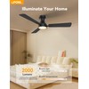OPONL 42 Inch Black Ceiling Fan with Light with Remote