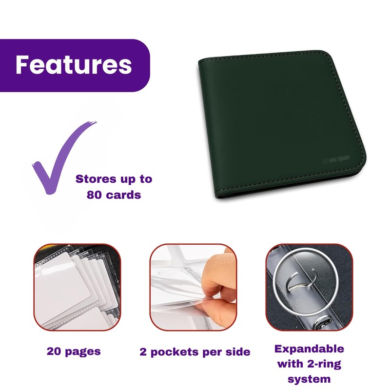 Boltquan Tarot Card Binder PU Leather – Holds 80 Cards,