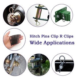 Ironking 10Pcs Gunblack Hitch Pin Clip R Clips Retaining Pins Tractor Cotter Pin Hair Pin Assortment Spring Clip Retainer Pins Kit for Hitch Pin Lock System, Trucks, Engine Repair M3*60mm