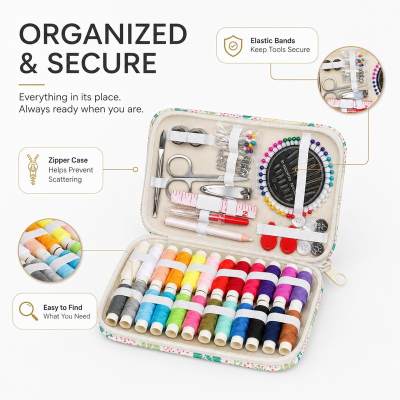 Saiveina Sewing Kit, Sewing Kit for Adults, Mini Sewing Kits