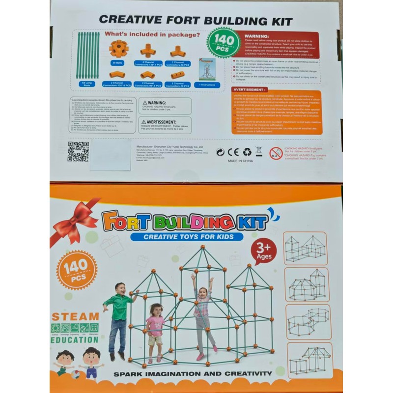 140 PCS Fort Building Kit for Kids Age 4-10, Den