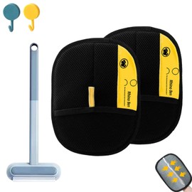 Mizijia Pack of 2 Fur Magnet + 3-in-1 Pet Hair Remover, Fur Magnet Gloves, Cat / Dog Gloves, Yomi Fur Magnet Static Removal Gloves for Pet Hair, (2 Hooks)